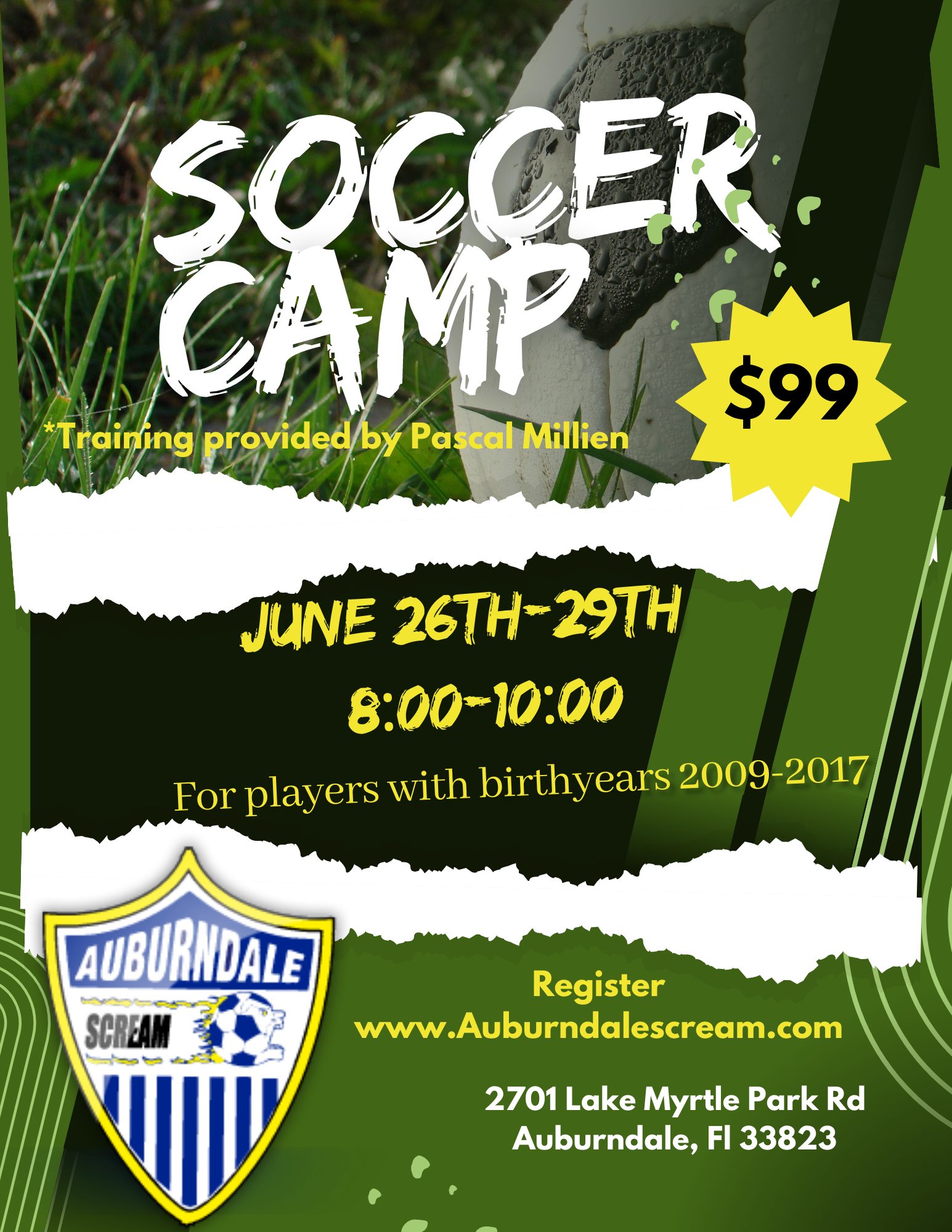 Auburndale Youth Soccer Club Camps