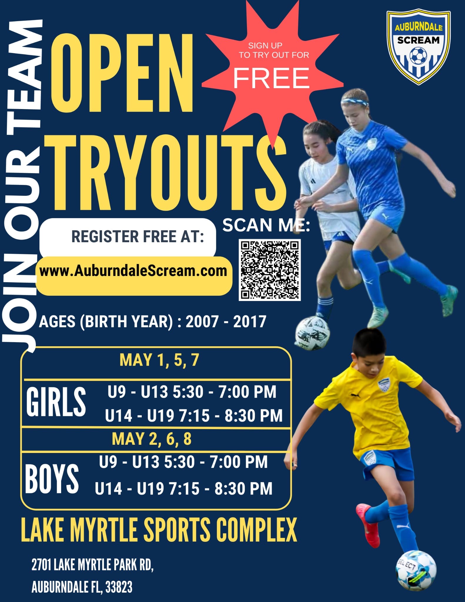 Registration for Tryouts for the 2025 - 2026 Competitive Season is NOW OPEN